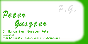 peter guszter business card